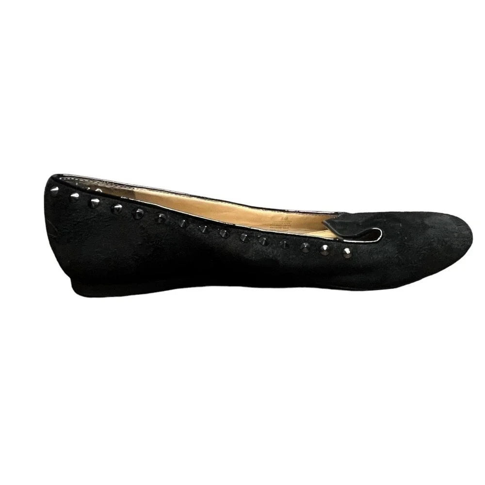 Antonio‎ Melani Black Suede Studded Smoking Loafers Flats Womens Size 8M Edgy